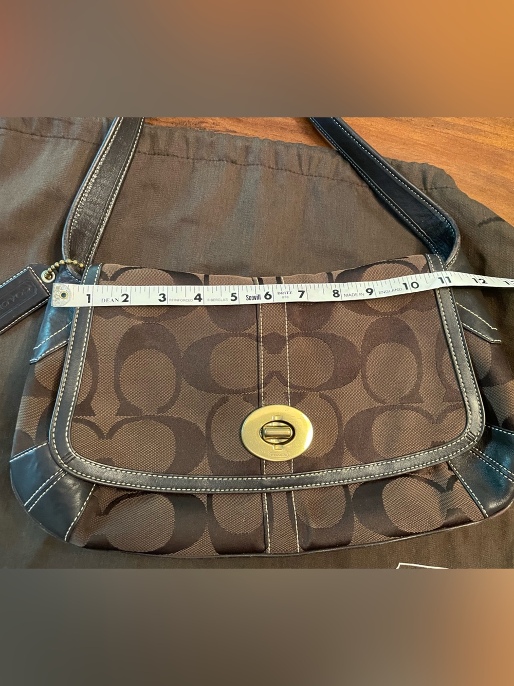 Coach Ergo Y2K Chocolate 24c Signature Flap Shoulder Bag 1257 - Picture 5 of 15